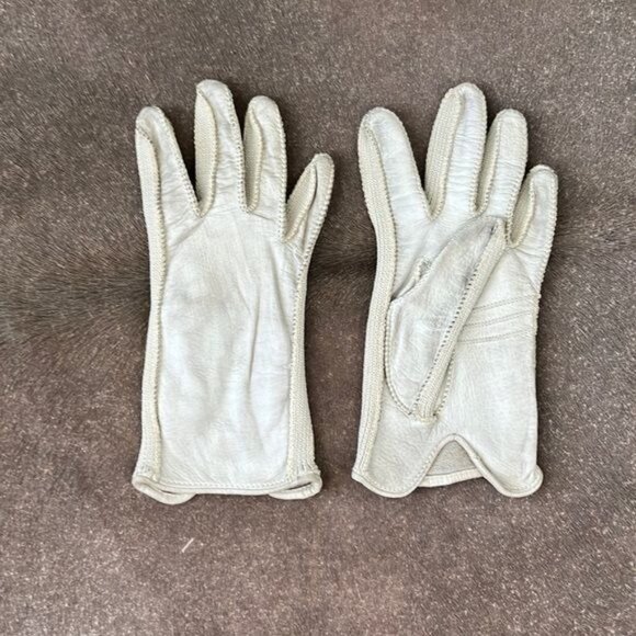 VTG Deerskin Crochet Leather Driving Gloves - Picture 1 of 5